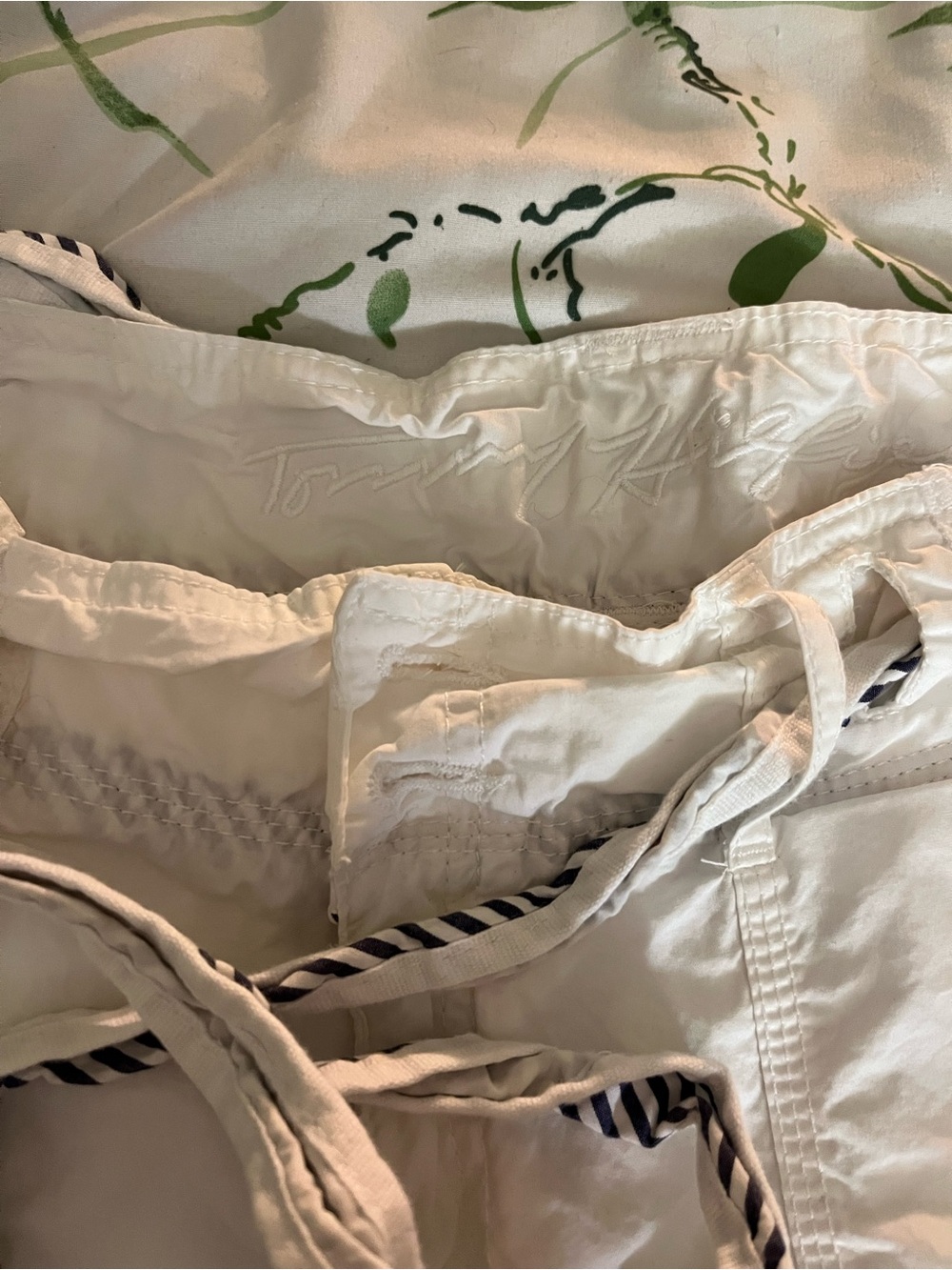Tommy Hilfiger White Shorts with Navy Trim